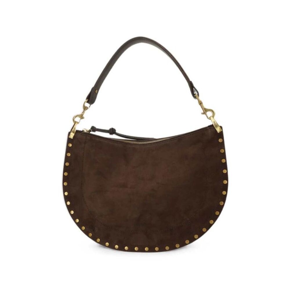 Marant Women Oskan Studded Suede Shoulder Bag.